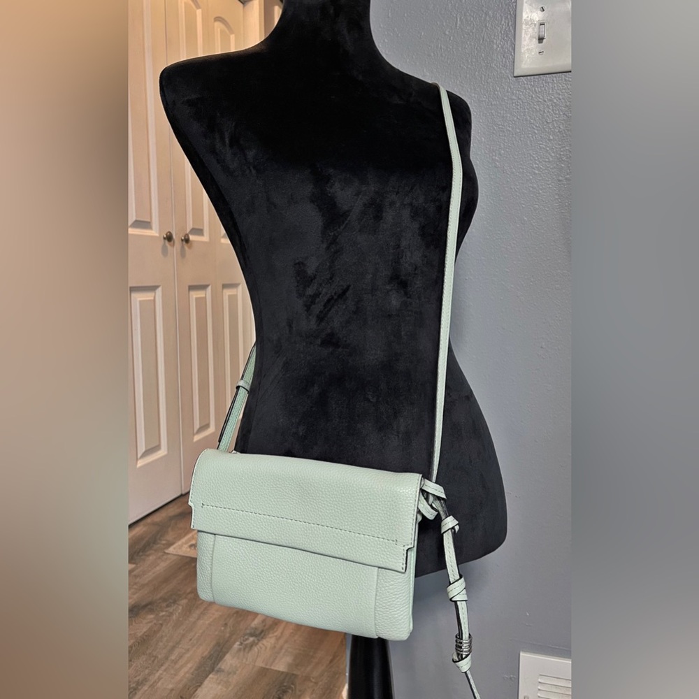 Vince Camuto Pebbled Leather Crossbody Shoulder Bag Color Mint Spring Summer Bag